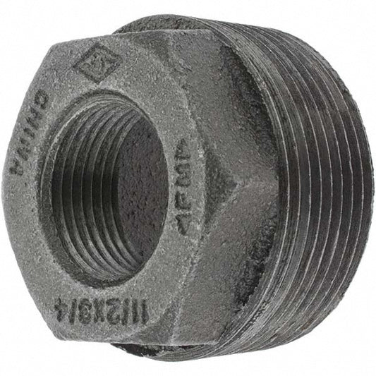 Value Collection B-BUS1507 Black Bushing 1-1/2 x 3/4", Malleable Iron
