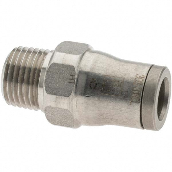 Parker 38055611 Push-To-Connect Tube to Male & Tube to Male NPT Tube Fitting Male Connector, 1/8" Thread, 1/4" OD
