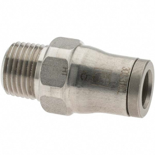 Parker 38055611 Push-To-Connect Tube to Male & Tube to Male NPT Tube Fitting Male Connector, 1/8" Thread, 1/4" OD
