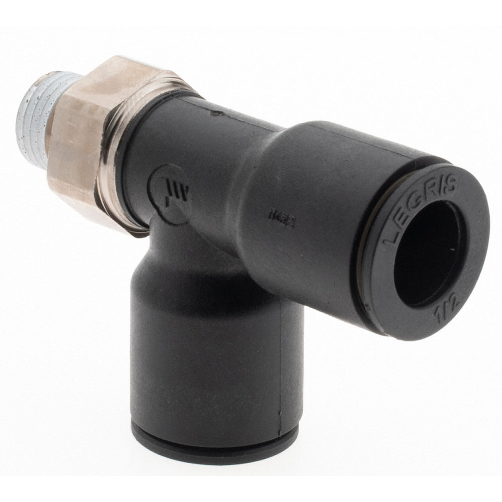 Parker C516624 Push-To-Connect Tube Fitting Male Run Tee, 1/4" Thread, 1/2" OD