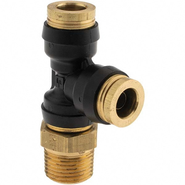 Parker PF-00075 Push-To-Connect Tube to Male & Tube to Male NPT Tube Fitting 3/8" Thread, 3/8" OD