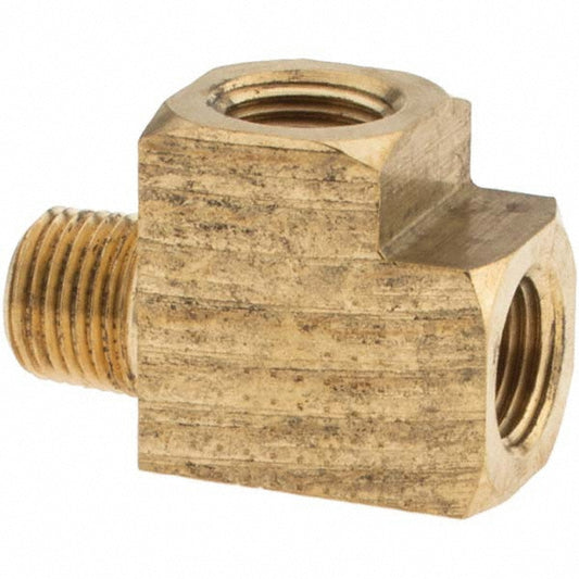Parker MP11149 Industrial Pipe Street Tee 1/8" Female Thread, 1/8" Male Thread, MNPTF x FNPTF