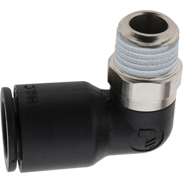 Parker LG1036 Push-To-Connect Tube to Male BSPT Tube Fitting 90 &deg Male Elbow, 1/4" Thread