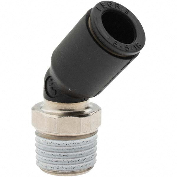 Parker LG1033 Push-To-Connect Tube Fitting 45 &deg Male Elbow, 1/4" Thread