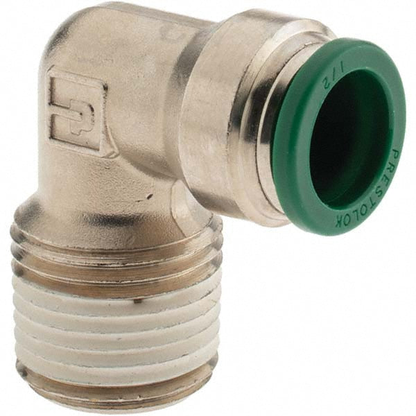 Parker KP82641 Push-To-Connect Tube to Male & Tube to Male NPT Tube Fitting 90 &deg Male Elbow, 1/2" Thread, 1/2" OD