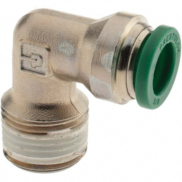 Parker KP80492 Push-To-Connect Tube to Male & Tube to Male NPT Tube Fitting 90 &deg Male Elbow, 3/8" Thread, 3/8" OD