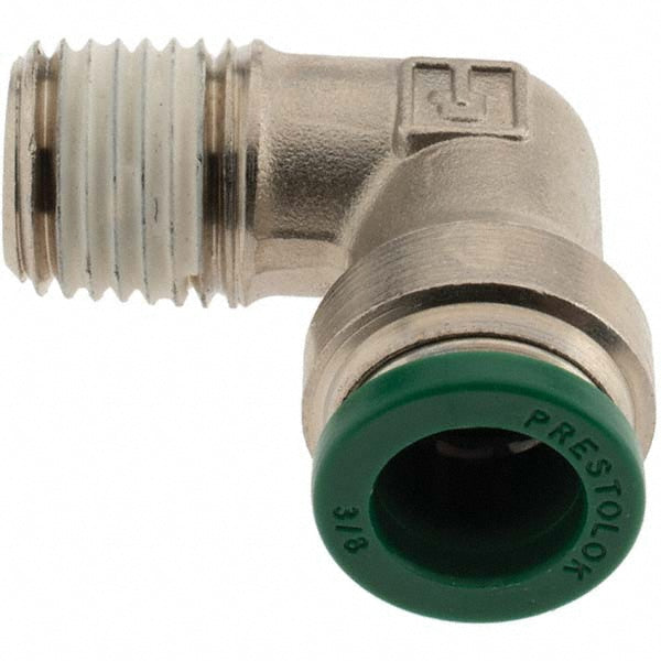 Parker KP80491 Push-To-Connect Tube to Male & Tube to Male NPT Tube Fitting 90 &deg Male Elbow, 1/4" Thread, 3/8" OD