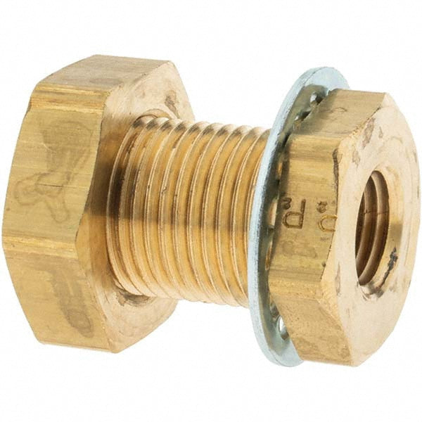 Parker KP25687 Industrial Pipe Anchor Coupling 1/4-18 Female Thread, 3/4-16 Male Thread, MNPTF x FNPTF