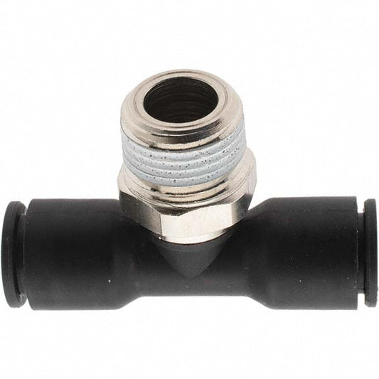 Parker KP23976 Push-To-Connect Tube Fitting Male Branch Tee, 3/8" Thread, 3/8" OD