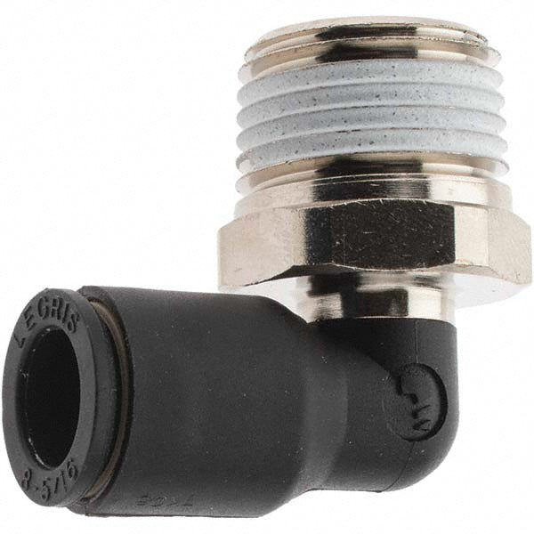 Parker KP23971 Push-To-Connect Tube to Male NPT Tube Fitting Male Elbow, 3/8" Thread, 5/16" OD