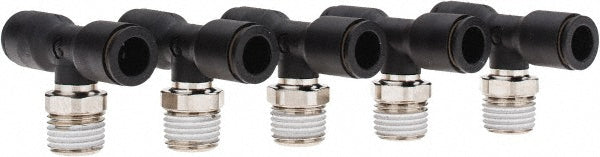 Parker KP23578 Push-To-Connect Tube to Male BSPT Tube Fitting Male Branch Tee, 1/4" Thread, 5/16" OD