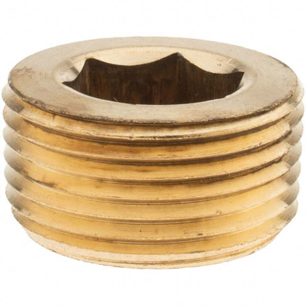 Anderson Metals C8883402 Brass Pipe Countersunk Plug 3/4" Fitting, MNPT x FNPT