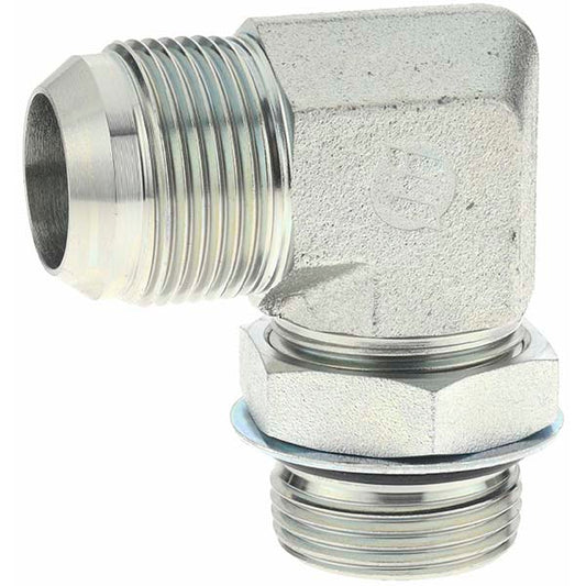 Brennan 16508 Steel Flared Tube 90 &deg Elbow 1" Tube OD, 1-5/16-12 x 1-5/16-12 Thread, 37 &deg Flared Angle