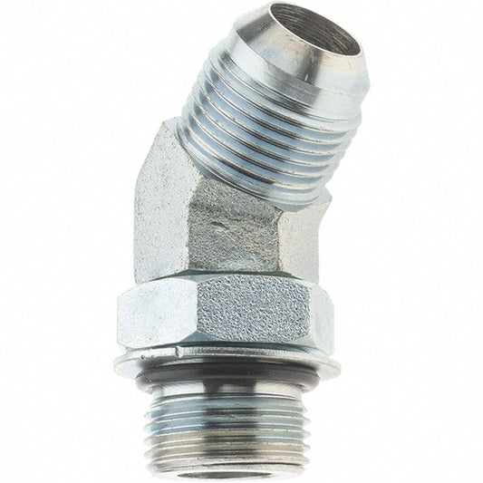 Value Collection 16438 Steel Flared Tube 45 &deg Elbow 3/4" Tube OD, 1-1/16-12 x 1-1/16-12 Thread, 37 &deg Flared Angle