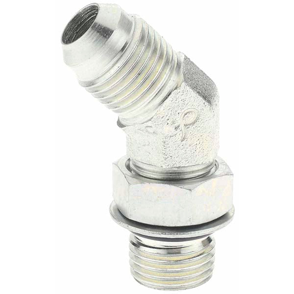 Value Collection 16433 Steel Flared Tube 45 &deg Elbow 3/8" Tube OD, 9/16-18 x 9/16-18 Thread, 37 &deg Flared Angle