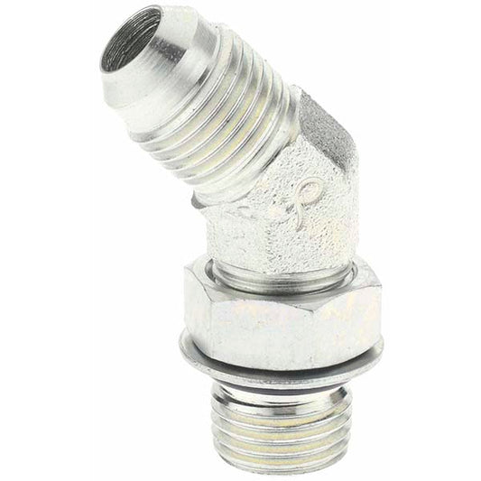 Value Collection 16433 Steel Flared Tube 45 &deg Elbow 3/8" Tube OD, 9/16-18 x 9/16-18 Thread, 37 &deg Flared Angle