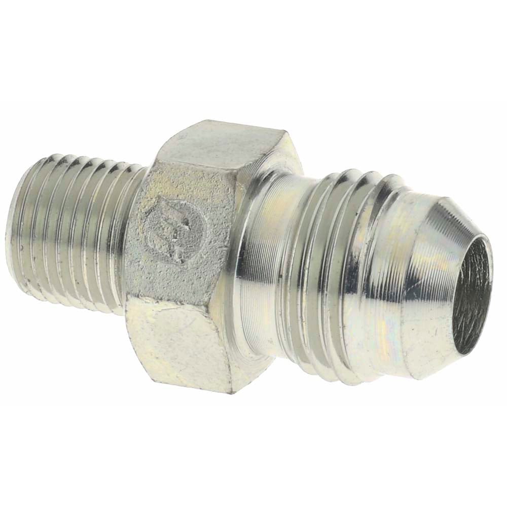 Brennan 16307 Steel Flared Tube Connector 3/8" Tube OD, 9/16-18 x 1/8-27 Thread, 37 &deg Flared Angle