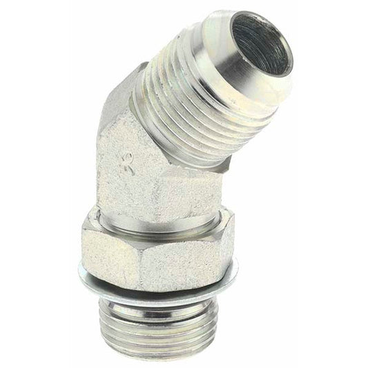 Value Collection 16436 Steel Flared Tube 45 &deg Elbow 5/8" Tube OD, 7/8-14 x 7/8-14 Thread, 37 &deg Flared Angle