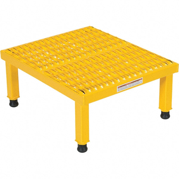 Vestil AHW-H-1924 Step Stand Stool 9" OAH, 19" OAW, 1 Step, Steel, Yellow