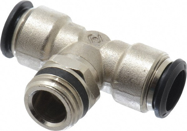 Aignep USA 50210N-14-1/2 Push-to-Connect Tube x Universal Thread Fitting Swivel Branch Tee, Universal, 14.00 mm OD