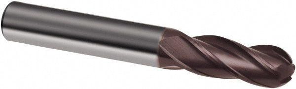 Guhring 9042610127000 Ball End Mill 1/2" Dia, 1-1/4" LOC, 4 Flute, Solid Carbide