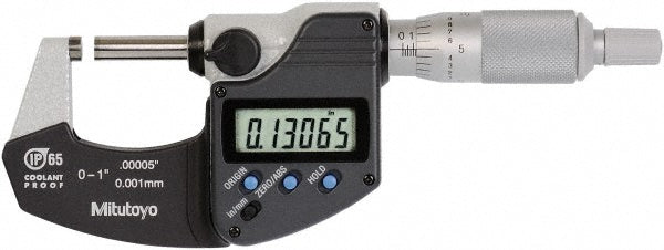 Mitutoyo 293-340-30CAL Electronic Outside Micrometer 1" Max, Solid Carbide Face, IP65