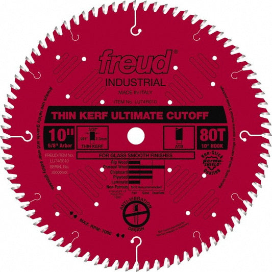 Freud LU74R010 Wet & Dry Cut Saw Blade 10" Dia, 5/8" Arbor Hole, 0.126" Kerf Width, 80 Teeth