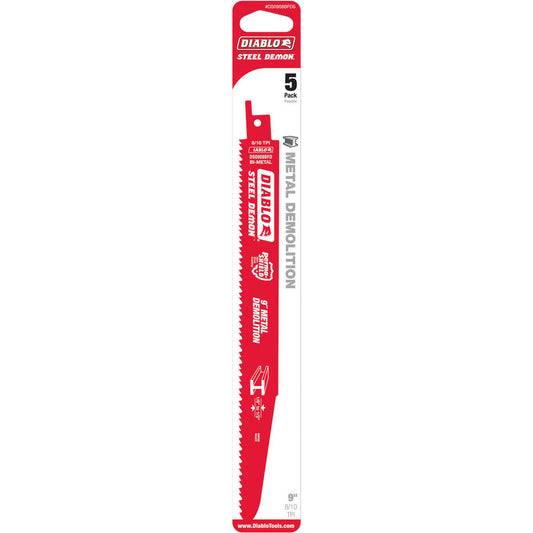 DIABLO DS0908BFD5 Reciprocating Saw Blade 9" Long, Bi-Metal