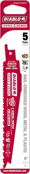 DIABLO DS0614BGP5 Reciprocating Saw Blade 6" Long, Bi-Metal