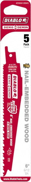 DIABLO DS0612BW5 Reciprocating Saw Blade 6" Long, Bi-Metal