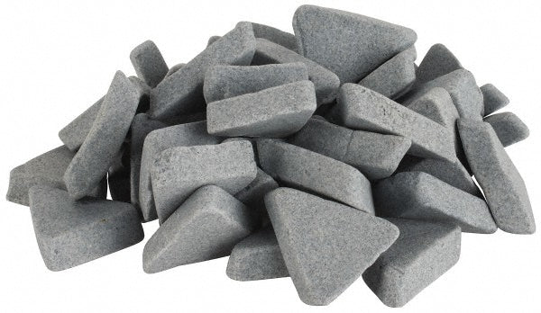 Burr King ACT50AL Triangle Tumbling Media Ceramic Carrier, Ceramic Abrasive, 3/8" Long, 1-1/8" High, 50 lb Box