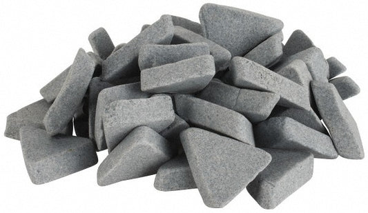Burr King ACT50AL Triangle Tumbling Media Ceramic Carrier, Ceramic Abrasive, 3/8" Long, 1-1/8" High, 50 lb Box