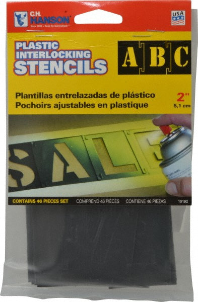C.H. Hanson 10192 2 Inch Characters, PVC Plastic Stencil Set
