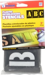 C.H. Hanson 10193 3 Inch Characters, PVC Plastic Stencil Set