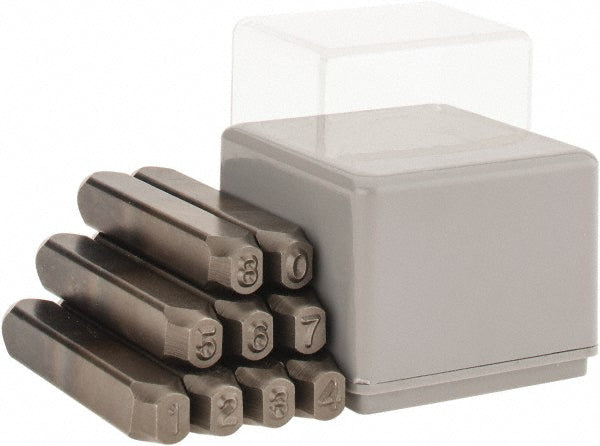 C.H. Hanson 25601 Reverse Stamp Set 3/16" Character, 9 pc