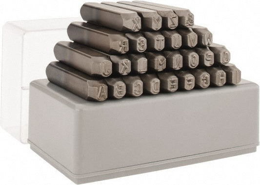 C.H. Hanson 25900 Low Stress Round Face-Full Stamp Set 1/4" Character, 27 pc