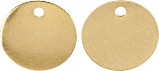 C.H. Hanson 41857 1-1/2 Inch Diameter, Round, Brass Blank Metal Tag