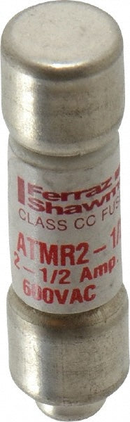 Ferraz Shawmut ATMR2 1/2 Cylindrical Fast-Acting Fuse CC, 2.5 A, 10.3 mm Dia