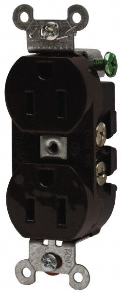 Hubbell Wiring Device-Kellems 5252AB Straight Blade Duplex Receptacle NEMA 5-15R, 15 Amps, Self-Grounding