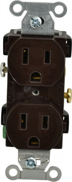 Hubbell Wiring Device-Kellems CR15 Straight Blade Duplex Receptacle NEMA 5-15R, 15 Amps, Self-Grounding
