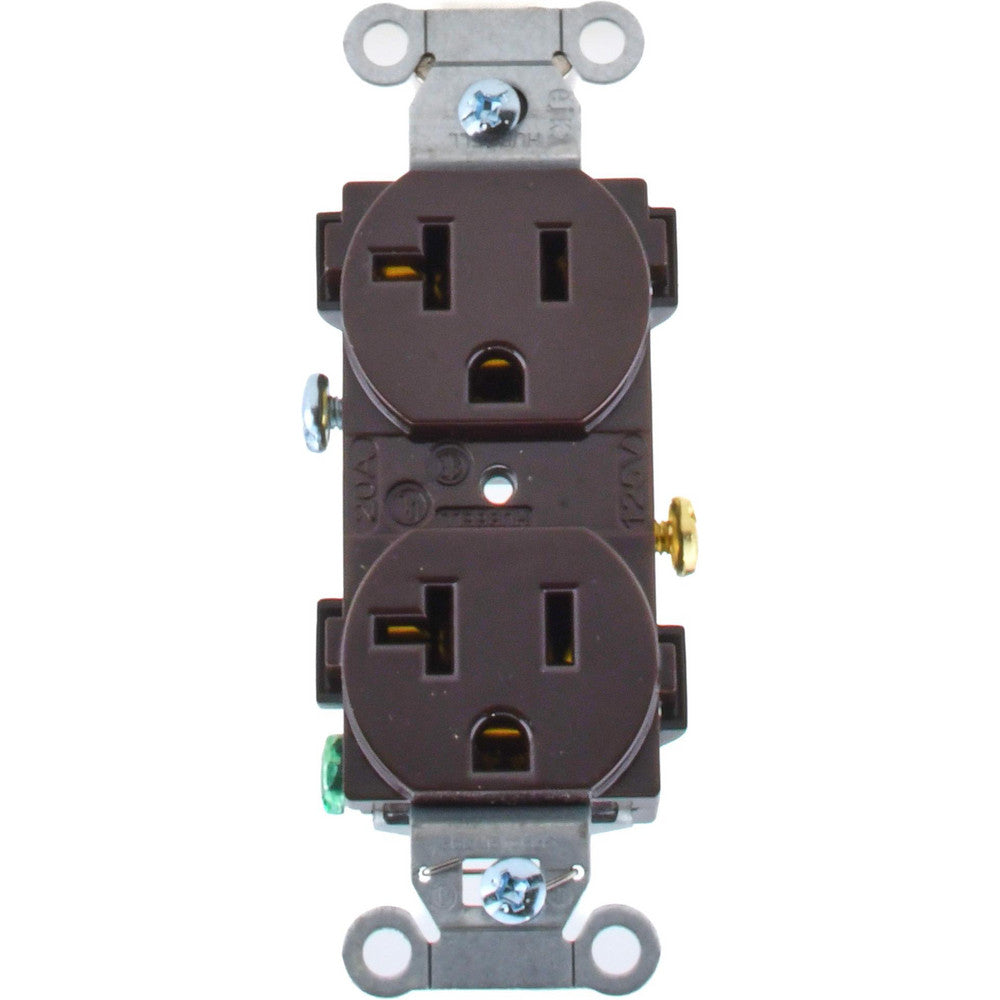 Hubbell Wiring Device-Kellems CR20 Straight Blade Duplex Receptacle NEMA 5-20R, 20 Amps, Self-Grounding