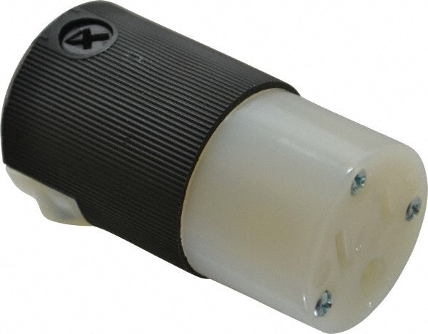Hubbell Wiring Device-Kellems HBL8219C Straight Blade Connector Hospital, 5-15R, 125VAC, Black & White