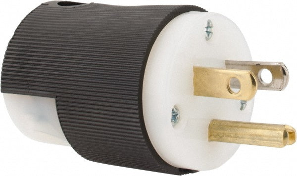 Hubbell Wiring Device-Kellems HBL5266C Straight Blade Plug 5-15P, 125VAC, Black & White