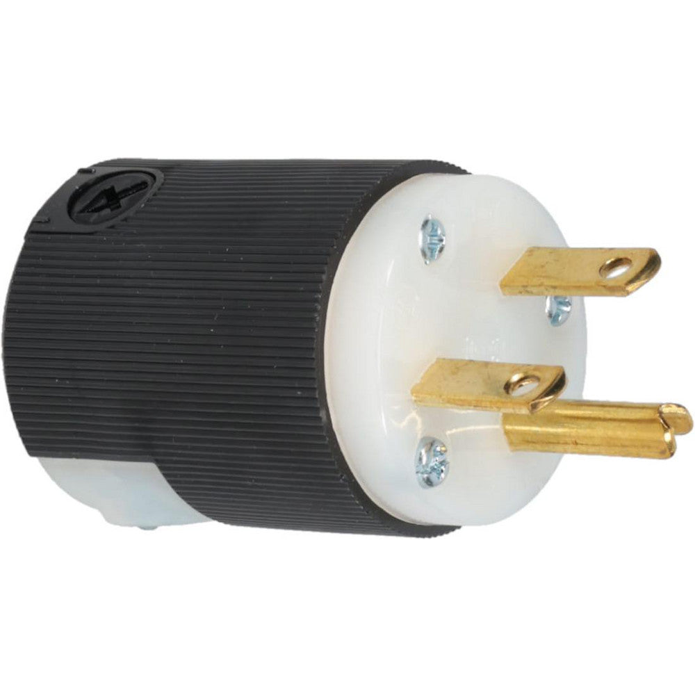 Hubbell Wiring Device-Kellems HBL5666C Straight Blade Plug 6-15P, 250VAC, Black & White