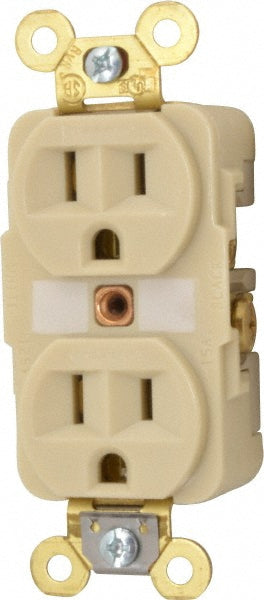 Hubbell Wiring Device-Kellems HBL5262I Straight Blade Duplex Receptacle NEMA 5-15R, 15 Amps, Self-Grounding