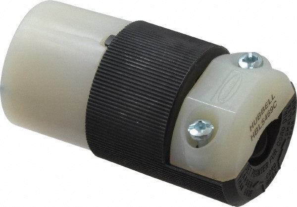 Hubbell Wiring Device-Kellems HBL5469C Straight Blade Connector 6-20R, 250VAC, Black & White