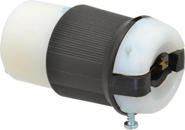 Hubbell Wiring Device-Kellems HBL2423 Locking Inlet Connector, Industrial, L15-20R, 250V, Black & White