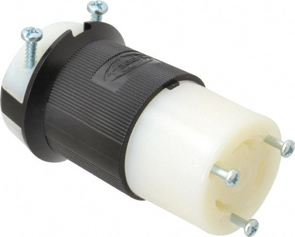 Hubbell Wiring Device-Kellems HBL2613 Locking Inlet Connector, Industrial, L5-30R, 125V, Black & White