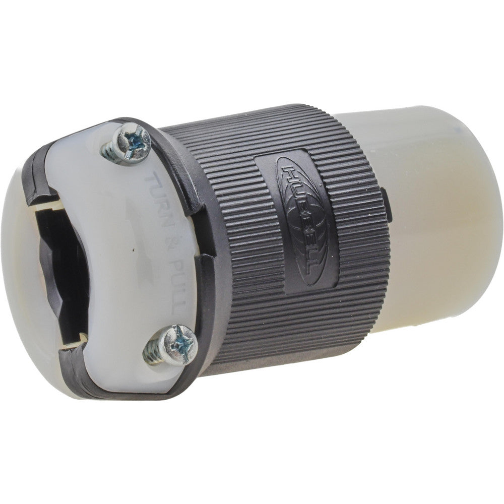 Hubbell Wiring Device-Kellems HBL2723 Locking Inlet Connector, Industrial, L15-30R, 250V, Black & White