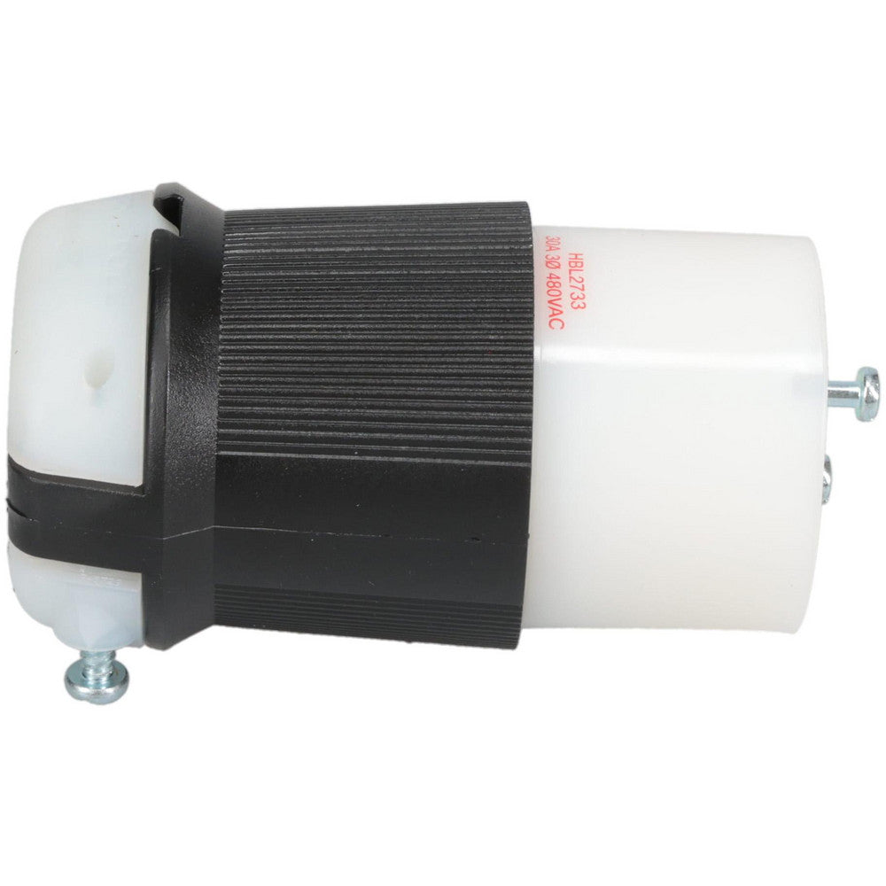 Hubbell Wiring Device-Kellems HBL2733 Locking Inlet Connector, Industrial, L16-30R, 480V, Black & White